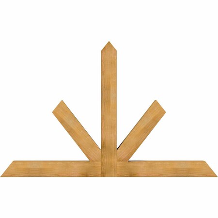 Ekena Millwork Saratoga Rough Sawn Timber Gable Bracket, Western Red Cedar, 84"W x 53"H x 6"D x 6"F, 15/12 Pitch GBW084X53X0606SAR00RWR